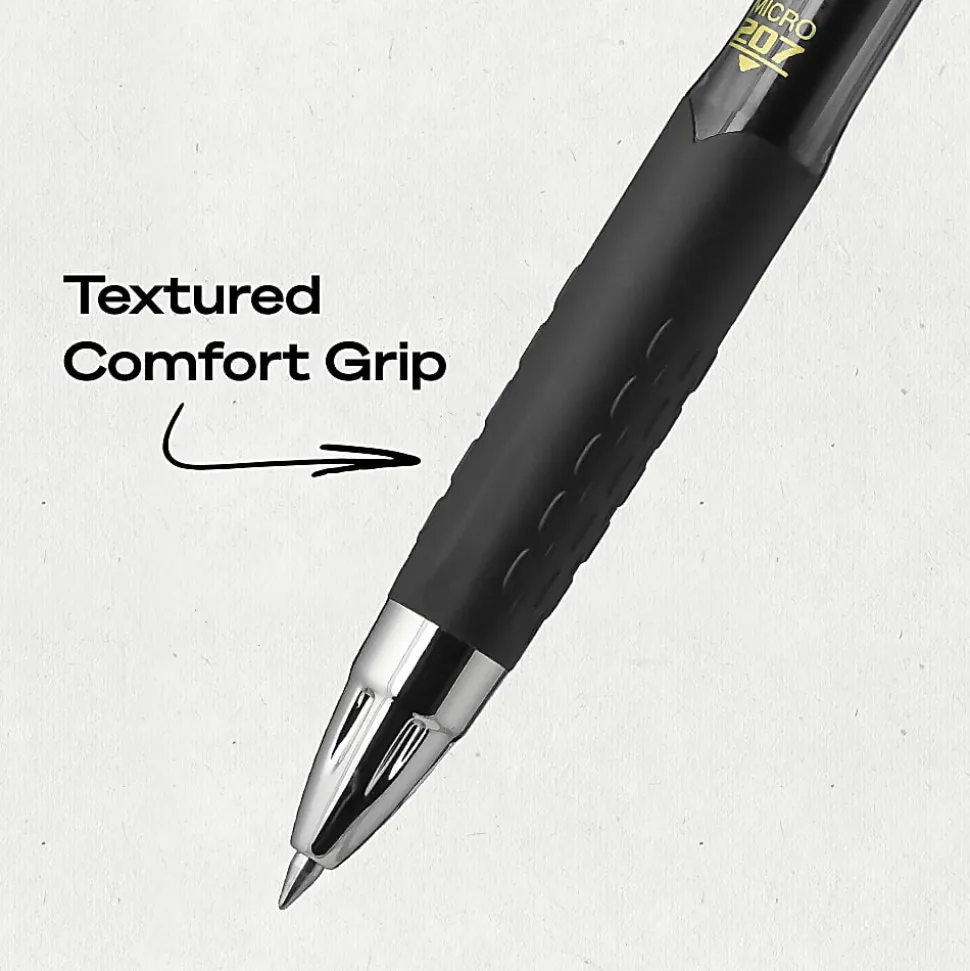 uniball™ 207 Retractable Gel Pens, 0.5mm Micro Point, Black Ink, 4 Count