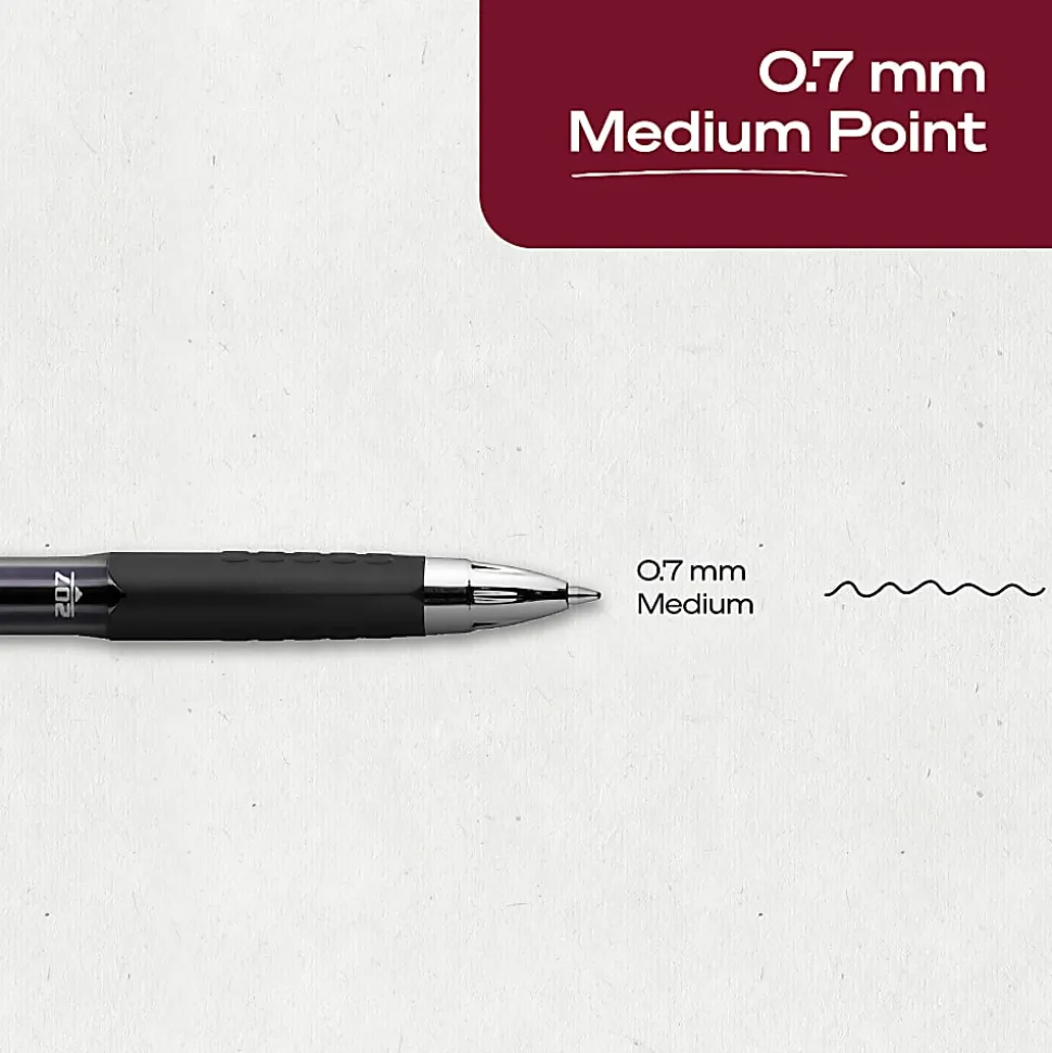uniball™ 207 Retractable Gel Pens, 0.7mm Medium Point, Violet Ink, 12 Count