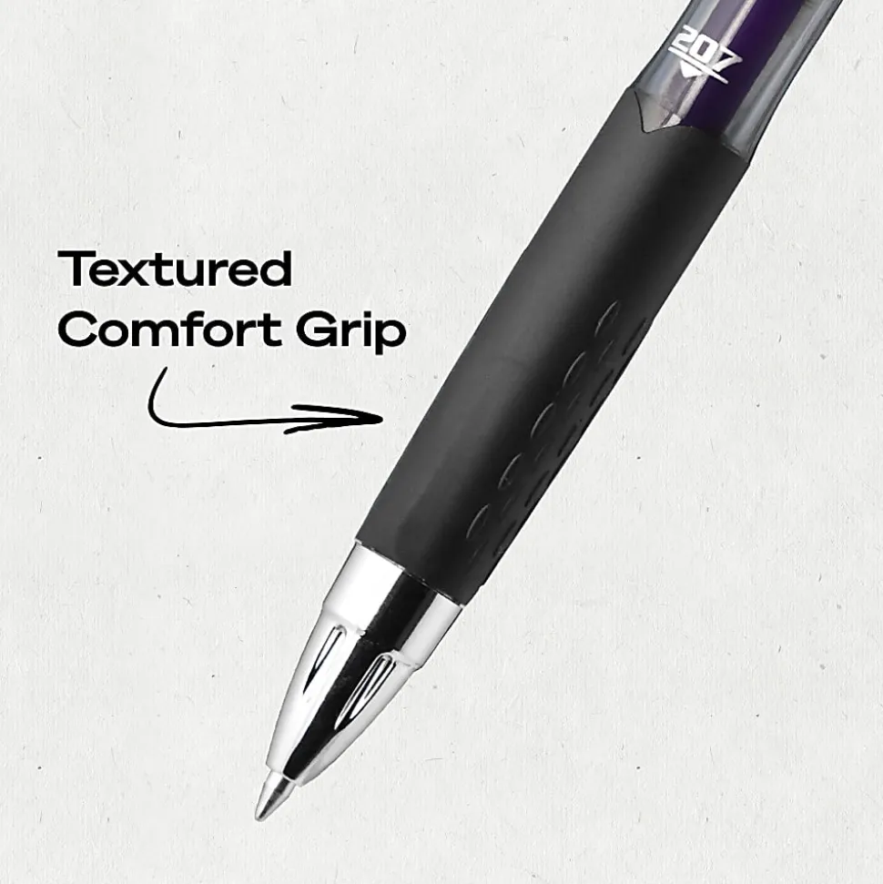 uniball™ 207 Retractable Gel Pens, 0.7mm Medium Point, Violet Ink, 12 Count