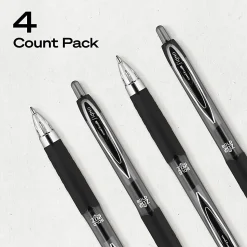uniballâ„¢ 207 Retractable Gel Pens, 1.0mm Bold Point, Black Ink, 4 Count