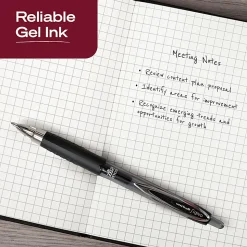 uniball™ 207 Retractable Gel Pens, 1.0mm Bold Point, Black Ink, 4 Count