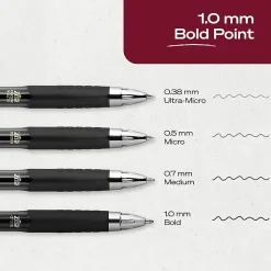 uniball™ 207 Retractable Gel Pens, 1.0mm Bold Point, Black Ink, 4 Count