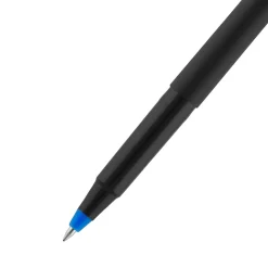 uni-ball® Rollerball™ Pens, Fine Point, 0.7 mm, 80% Recycled, Black Barrel, Blue Ink, Pack Of 12 Pens