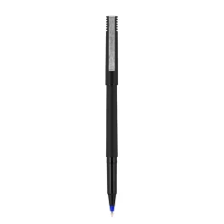 uni-ball® Rollerball™ Pens, Fine Point, 0.7 mm, 80% Recycled, Black Barrel, Blue Ink, Pack Of 12 Pens