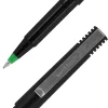 uni-ball® Rollerball™ Pens, Micro Point, 0.5 mm, 80% Recycled, Black Barrel, Green Ink, Pack Of 12 Pens