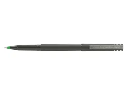 uni-ball® Rollerball™ Pens, Micro Point, 0.5 mm, 80% Recycled, Black Barrel, Green Ink, Pack Of 12 Pens