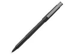 uni-ball® Rollerball™ Pens, Micro Point, 0.5 mm, 80% Recycled, Black Barrel, Blue Ink, Pack Of 12 Pens