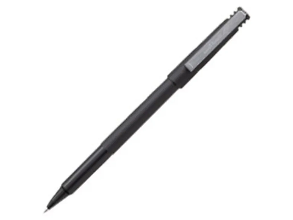 uni-ball® Rollerball™ Pens, Micro Point, 0.5 mm, 80% Recycled, Black Barrel, Black Ink, Pack Of 12 Pens
