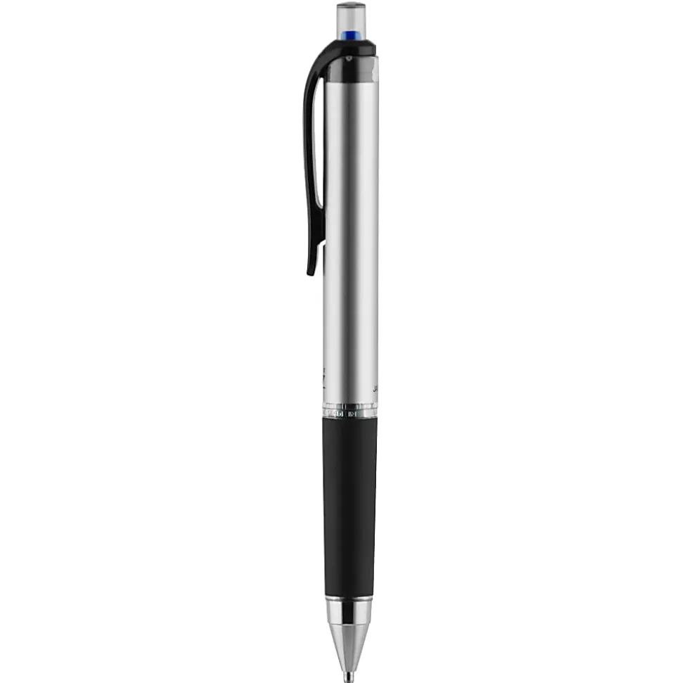 uni-ball® RT Retractable Gel Pen, Gel Impact®, Bold Point, 1.0 mm, Gray Barrel, Blue Ink