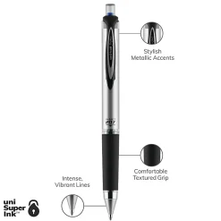 uni-ball® RT Retractable Gel Pen, Gel Impact®, Bold Point, 1.0 mm, Gray Barrel, Blue Ink