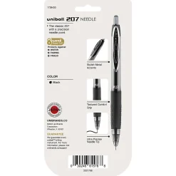 uni-ball® Signo Gel 207™ Retractable Gel Pens, Medium Point, 0.7 mm, Clear Barrels, Black Ink, Pack Of 4