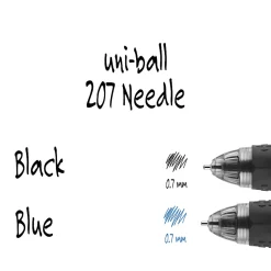 uni-ball® Signo Gel 207™ Retractable Gel Pens, Medium Point, 0.7 mm, Clear Barrels, Black Ink, Pack Of 4