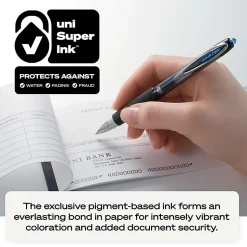 uni-ball® Signo Gel 207™ Retractable Gel Pens, Medium Point, 0.7 mm, Clear Barrel, Black Ink, Pack Of 4 Pens