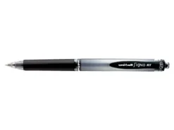 uni-ball® Signo Gel RT™ Retractable Pens, Medium Point, 0.7 mm, Silver Barrel, Black Ink, Pack Of 12 Pens