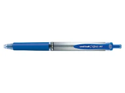 uni-ball® Signo Gel RT™ Retractable Pens, Medium Point, 0.7 mm, Silver Barrel, Blue Ink, Pack Of 12 Pens