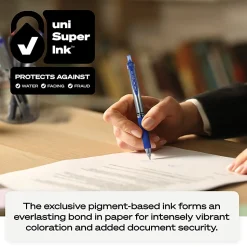uni-ball® Signo Gel RT™ Retractable Pens, Medium Point, 0.7 mm, Silver Barrel, Blue Ink, Pack Of 12 Pens