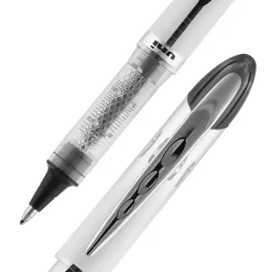 uni-ball® Vision™ Elite™ Liquid Ink Rollerball Pens, Bold Point, 0.8 mm, White Barrel, Black Ink, Pack Of 4