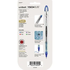 uni-ball® Vision™ Elite™ Liquid Ink Rollerball Pens, Bold Point, 0.8 mm, White Barrel, Assorted Ink Colors, Pack Of 4