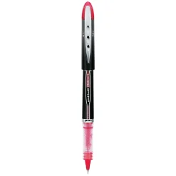 uni-ball® Vision™ Elite™ Liquid Ink Rollerball Pens, Micro Point, 0.5 mm, Black Barrel, Red Ink, Pack Of 12