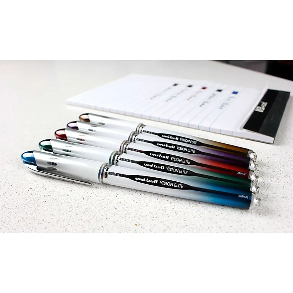 uni-ball® Vision™ Elite™ Liquid Rollerball Pen Refills, Bold Point, 0.8 mm, Blue/Black Ink, Pack Of 2