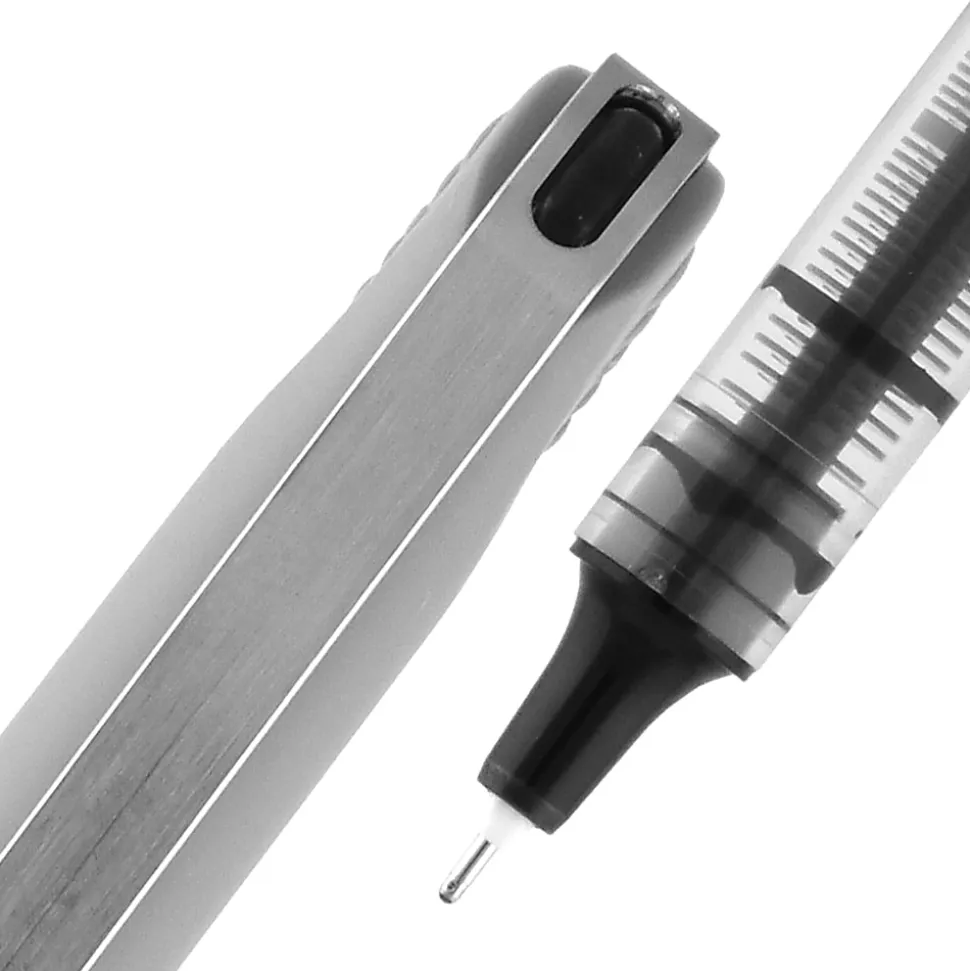 uni-ball® Vision™ Liquid Ink Rollerball Pens, Needle/Fine Point, 0.7 mm, Gray Barrel, Assorted Ink Colors, Pack Of 8 Pens