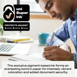 uni-ball® Vision™ Needle Liquid Ink Rollerball Pens, Micro Point, 0.5 mm, Black Barrel, Black Ink, Pack Of 12