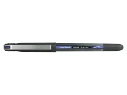uni-ball® Vision™ Needle Liquid Ink Rollerball Pens, Fine Point, 0.7 mm, Gray Barrel, Black Ink, Pack Of 12