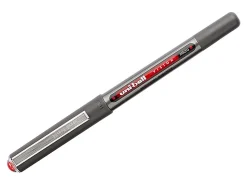 uni-ball® Vision™ Rollerball Pens, Micro Point, 0.5 mm, Black Barrel, Red Ink, Pack Of 12