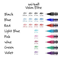 uni-ball® Vision™ Rollerball Pens, Fine Point, 0.7 mm, Gray Barrel, Violet Ink, Pack Of 12