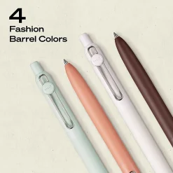 uniballâ„¢ Zento Retractable Liquid Gel Pens, 0.7mm Medium Point, Black Ink, Boho Barrel Colors, 4 Count