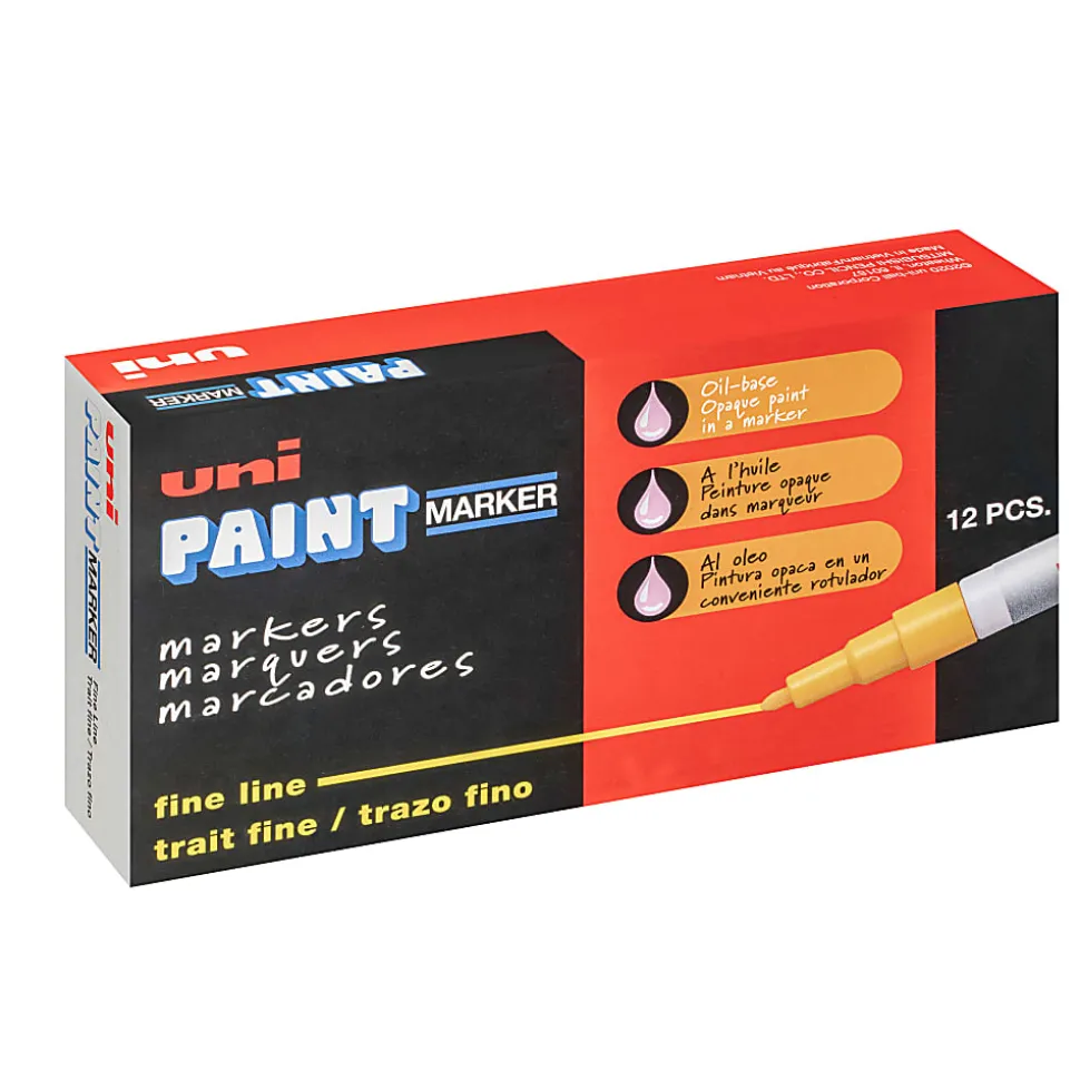 Uni-Paint® Markers, Fine Point, Blue, Pack Of 12
