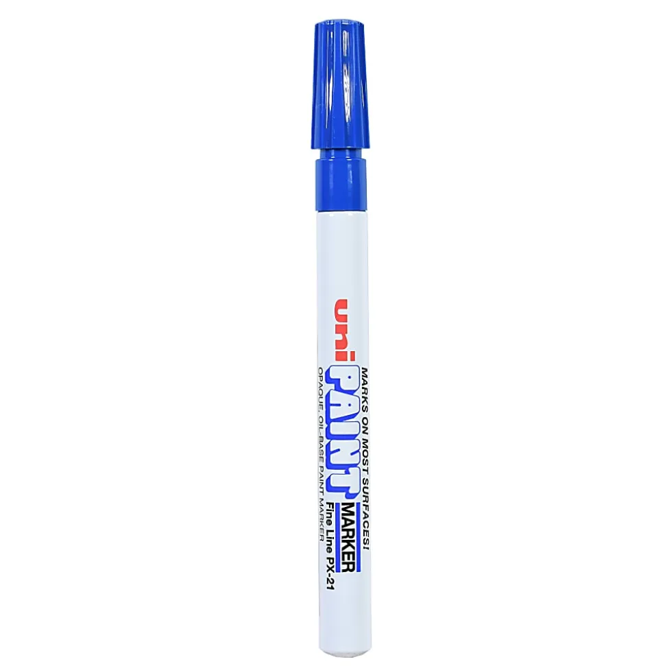 Uni-Paint® Markers, Fine Point, Blue, Pack Of 12