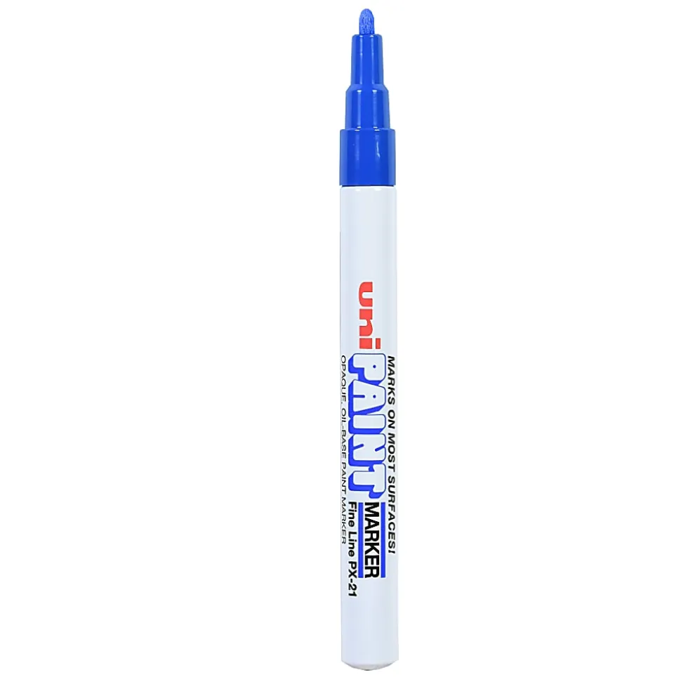Uni-Paint® Markers, Fine Point, Blue, Pack Of 12