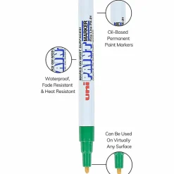 Uni-Paint® Markers, Fine Point, Green, Pack Of 12