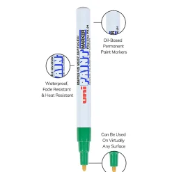 Uni-Paint® Markers, Fine Point, Green, Pack Of 12