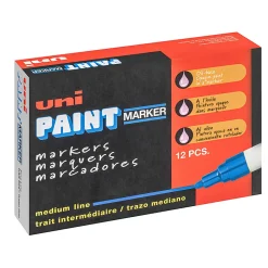 Uni-Paint® Markers, Medium Point, White, Pack Of 12