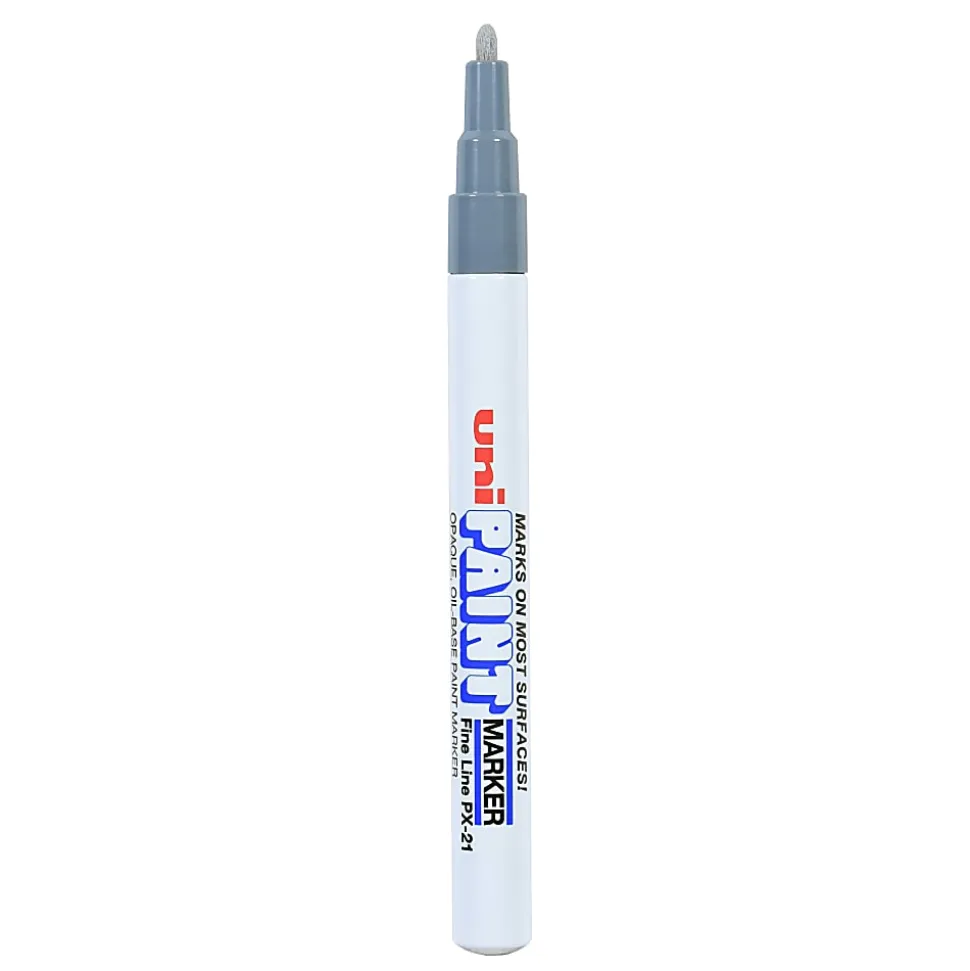 Uni-Paint® Markers, Medium Point, Silver, Pack Of 12