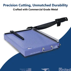 United Commercial Guillotine Paper Trimmer, 15”, Blue
