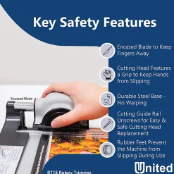 United Commercial Rotary Paper Trimmer, 18”, Silver