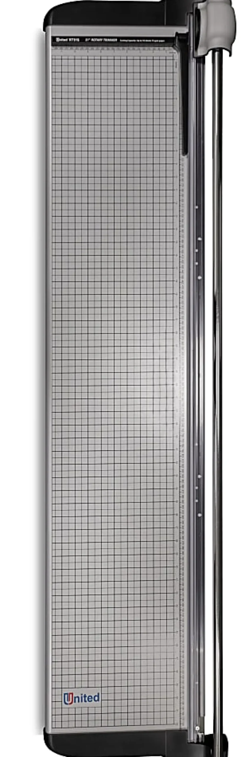 United Commercial Rotary Paper Trimmer With Stand And Fabric Catch Tray, 51”, Silver