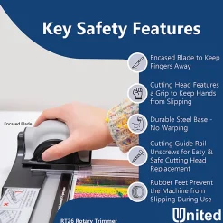 United Commercial Rotary Paper Trimmer, 26”, Silver