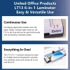 United LT13 6-In-1 Thermal & Cold Laminator With Paper Trimmer And Corner Rounder, 13"W, White/Black