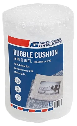 United States Post Office Bubble Cushion Roll, 12" x 15', Clear