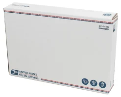 United States Post Office Fold Over Flap Shipping Box, 12-1/4" x 3" x 17-5/8", White
