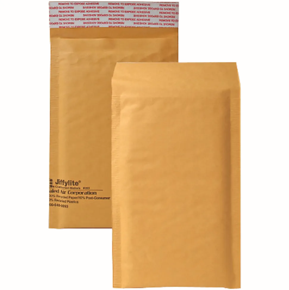 United Stationers Sealed Air Jiffylite Cushioned Mailer, 4" x 8", Kraft, Carton Of 25