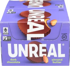 Unreal Dark Chocolate Almond Butter Cups, 0.53 Oz, Total Qty 40