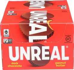 Unreal Dark Chocolate Peanut Butter Cups, 0.5 Oz, Total Qty 40