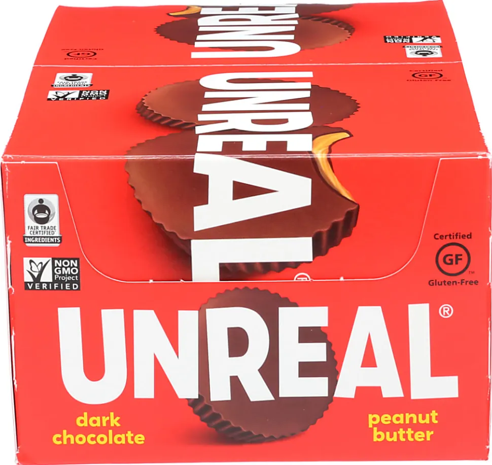 Unreal Dark Chocolate Peanut Butter Cups, 0.5 Oz, Total Qty 40