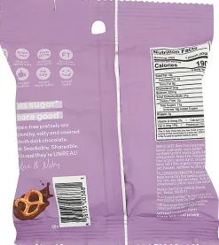 Unreal Dark Chocolate Pretzels, 1.5 Oz, Total Qty 9