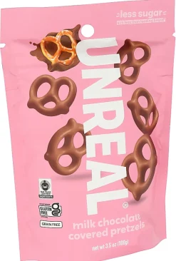 Unreal Milk Chocolate Pretzels, 3.5 Oz, Total Qty 6